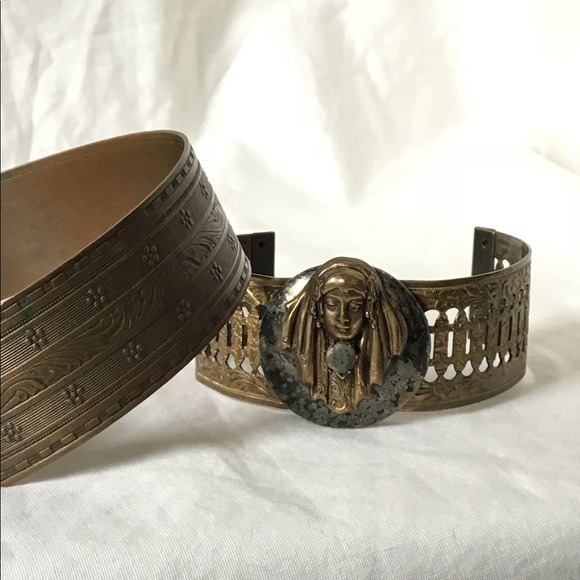 Vintage Jewelry - Vintage Art Deco Bracelet Cuff Set